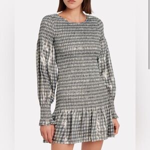 LoveShackFancy Metallic gingham mini dress Size S
